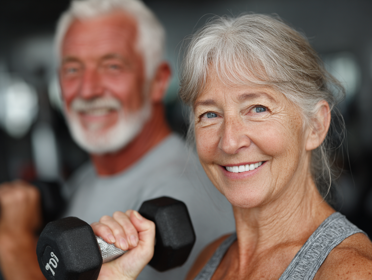 Старші люди танцюють у парах під керівництвом досвідченого інструктора